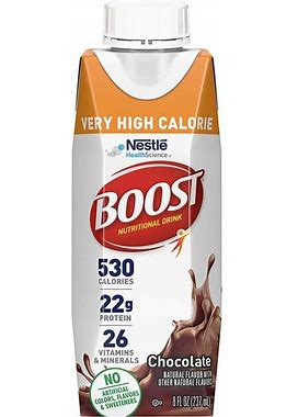 Boost Very High Calorie Nutritional Drink, Chocolate, 8 Fl Oz 24 Pk Exp Oct 2023