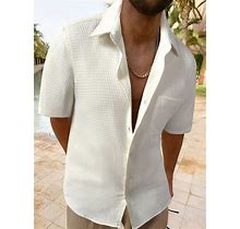 Men's Textured Short Sleeve Shirt,M
