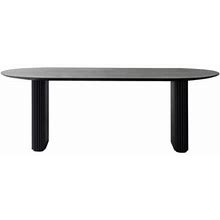 Hokku Designs Lorrenzo Oval Dining Table Wood/Metal In Black/Brown/Gray | 29.5 H X 63 W X 31.5 D In | Wayfair 736A31213883e45dd605caceb489349f