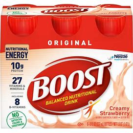 Boost Original Oral Supplement, Creamy Strawberry, 8 Oz. | Case Of 24 (4 Packs) | Carewell