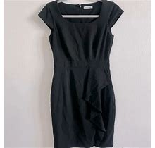 Calvin Klein Black Basic Shift Dress With Short Sleeves And Back