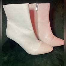 A New Day Shoes | A New Day White Heeled Boots 9.5 | Color: White | Size: 9.5