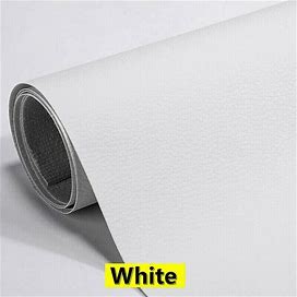 Self-Adhesive Leather Refinisher Cuttable Sofa Repair. 20X55in(50X138cm) White