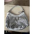 Excellent Pre Owned Silver Leather Gucci Handbag
