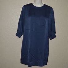 Vince Dresses | Sz Xs Vince Navy Pocket 3/4 Sleeve Shift Dress | Color: Blue | Size: Xs