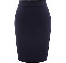 Hanna Nikole Women's Plus Size Stretch Back Slit Slim Fit Office Pencil Skirt