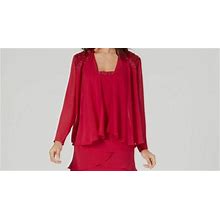 $248 Slny Women's Pink Open Front Embellished Long Sleeve Jacket Size