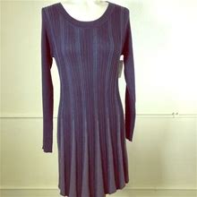 Papillon Blanc Dresses | Papillon Blue Pleated Knit Dress | Color: Blue | Size: M