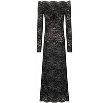 Rabanne Women's Lace Off-The-Shoulder Dress - Black - Size 10