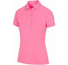 Greg Norman Womens Freedom Micro Pique Stretch Golf Polo - Pink, Size: Small