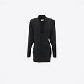 Saint Laurent Draped Dress In Wool Jersey - Black - Women - 38