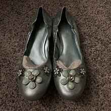 NEW In BOX Nine West Light Blue Ballet Flat With Flower Size 9.5