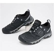 KEEN Men's Waterproof Hiking Sneakers - Ridge Flex, Size 10 Medium, Black/Magnet