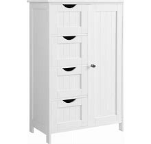 VASAGLE White Bathroom Storage Cabinet With Drawers