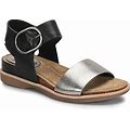 Sofft Bali Wedge Sandal | Women's | Black/Brown Leopard Print Leather/Calf Hair | Size 10 | Sandals | Ankle Strap