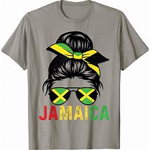 Jamaican Flag Jamaican Clothing Jamaica Messy Bun Jamaica T-Shirt