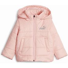 PUMA Minicats Toddlers' Hooded Padded Jacket, Peach Smoothie, 2T