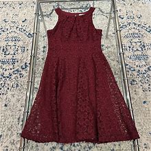 Wisp Dresses | Wisp Maroon Lace Dress 4 | Color: Red | Size: 4