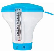 U.S. Pool Supply Spa, Hot Tub, Small Pool, 4-1/2" Diameter Floating Chlorine & Bromine Chemical Dispenser With 120° F Thermometer, Holds 1" Or 1-1/2"