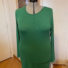 Lularoe Dresses | Long Sleeve T-Shirt Dress Green | Color: Green | Size: 3X