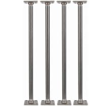 PIPE DECOR 3/4 in. X 2 ft. L Black Steel Pipe Square Flange Table Leg Kit (Set Of 4)