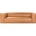 Pattison Rectangular Genuine Leather Sofa With Tight Back In Tan, Sofas, By Ashcroft