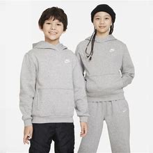 Nike Sportswear Club Fleece Big Kids' Pullover Hoodie In Grey, Size: Small | FD3000-063