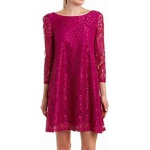 Tahari Dresses | Lace Shift Dress With Ribbon Bow Back | Color: Purple | Size: 10