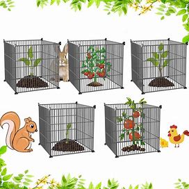 Plant Protector Cage, Plant Wire Cloche Protect Garden Vegetables From Chickens,Rabbits,Deer, 20 Pieces Metal Net Can Be DIY Assemble For Plant