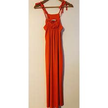 Zara Dresses | Zara Women's Orange Tie Strap Long Dress Size Small New | Color: Orange | Size: S