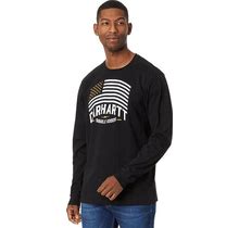 Carhartt Relaxed Fit Midweight Long Sleeve Flag Graphic T-Shirt Men's Clothing Black : MD (Reg)