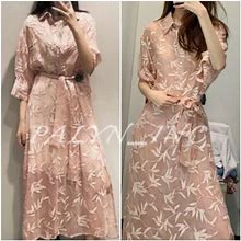 Zara Pink Belted Embroidered Tunic Dress 4786/065