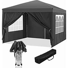 Fenbeli 10X10 Pop Up Canopy With 4 Removable Sidewalls, Outdoor Canopy Tent With Carrying Bag, Easy Set Up Canopy For Commerce Beach Patio Party