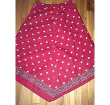 Lauren Ralph Lauren Handkerchief Skirt Petite Womens Size 8 Red Floral
