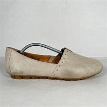 Born Sebra Loafers Womens Size 8.5 m Slip On Beige Flats Leather Shoes
