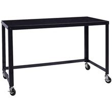 Hirsh Industries Hirsh Ready-To-Assemble 48-Inch Wide Mobile Metal Desk For Home Office Black