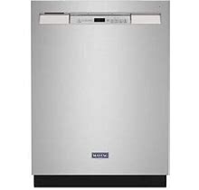 Maytag 24 in. Fingerprint Resistant Stainless Front Control Built-In Tall Tub Dishwasher With Dual Power Filtration, 50 Dba, Fingerprint Resistant Stainless Steel