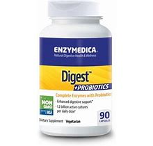 Enzymedica - Digest + Probiotics, Enzyme Support For Healthy Digestion And Relief From Occasional Gas, Bloating, And Indigestion, 1.2 Billion Cfu, 90
