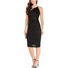 Msk Dresses | Msk Women's Halter Cutout Sheath Dress Black Size 6 Petite | Color: Black | Size: 6P