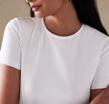 Banana Republic Women's Refined Shrunken T-Shirt White Size XXS