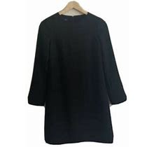 Talbots Womens Petite Jewel Hem Long Sleeev Black Dress Size 2P