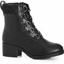 Womens Wide Fit Briella Ankle Boot - Black - Black - Size 12W