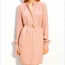 Diane Von Furstenberg Dresses | Diane Von Furstenberg Tunisia Long Sleeve With Pockets Silk Lined Dress | Color: Cream/Pink | Size: 0