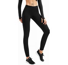 TERODACO Women's Fleece Lined Leggings Thermal Warm High Waisted Yoga Pants Winter Tights For Workout Running