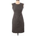 Banana Republic Casual Dress - Sheath Crew Neck Sleeveless: Gray Print Dresses - Women's Size 0