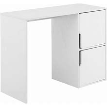 Convenience Concepts Designs2go Student Desk With Storage Cabinets, White
