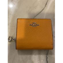 Coach (C2862) Pebbled Leather Snap Wallet (Sv/Papaya)