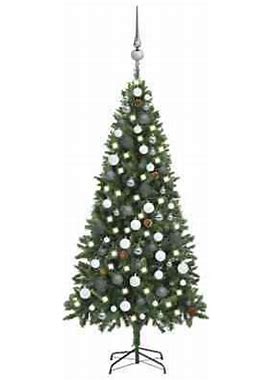 Artificial Pre-Lit Christmas Tree With Ball Set Pine Cones 70.9"