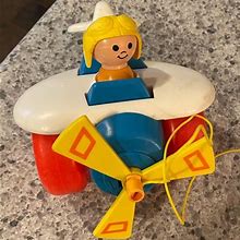Fisher-Price Toys | Vintage 1980 Pull Airplane | Color: Blue/Red | Size: Osbb