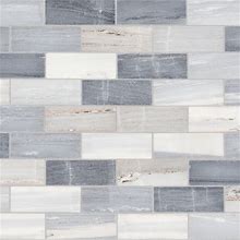 Satori Palissandro 12-In X 12-In Polished Natural Stone Marble Brick Marble Look Floor And Wall Tile (0.97-Sq. Ft/ Piece) | 1001-0161-0